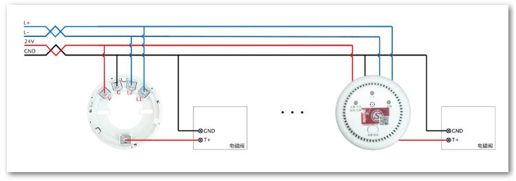 JT-JBF5101B、JY-JBF5101B家用可燃?xì)怏w探測(cè)器接線圖