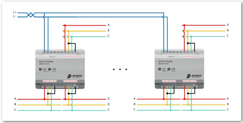 JBF62P-ATV3電壓信號(hào)傳感器（三相三線）接線圖
