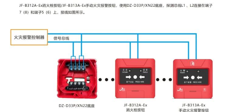久遠(yuǎn)手報(bào)、消火栓按鈕接線圖