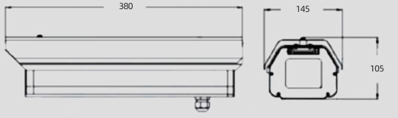 VFD/F-TS12K圖像型火災(zāi)探測(cè)器的外觀(guān)尺寸圖